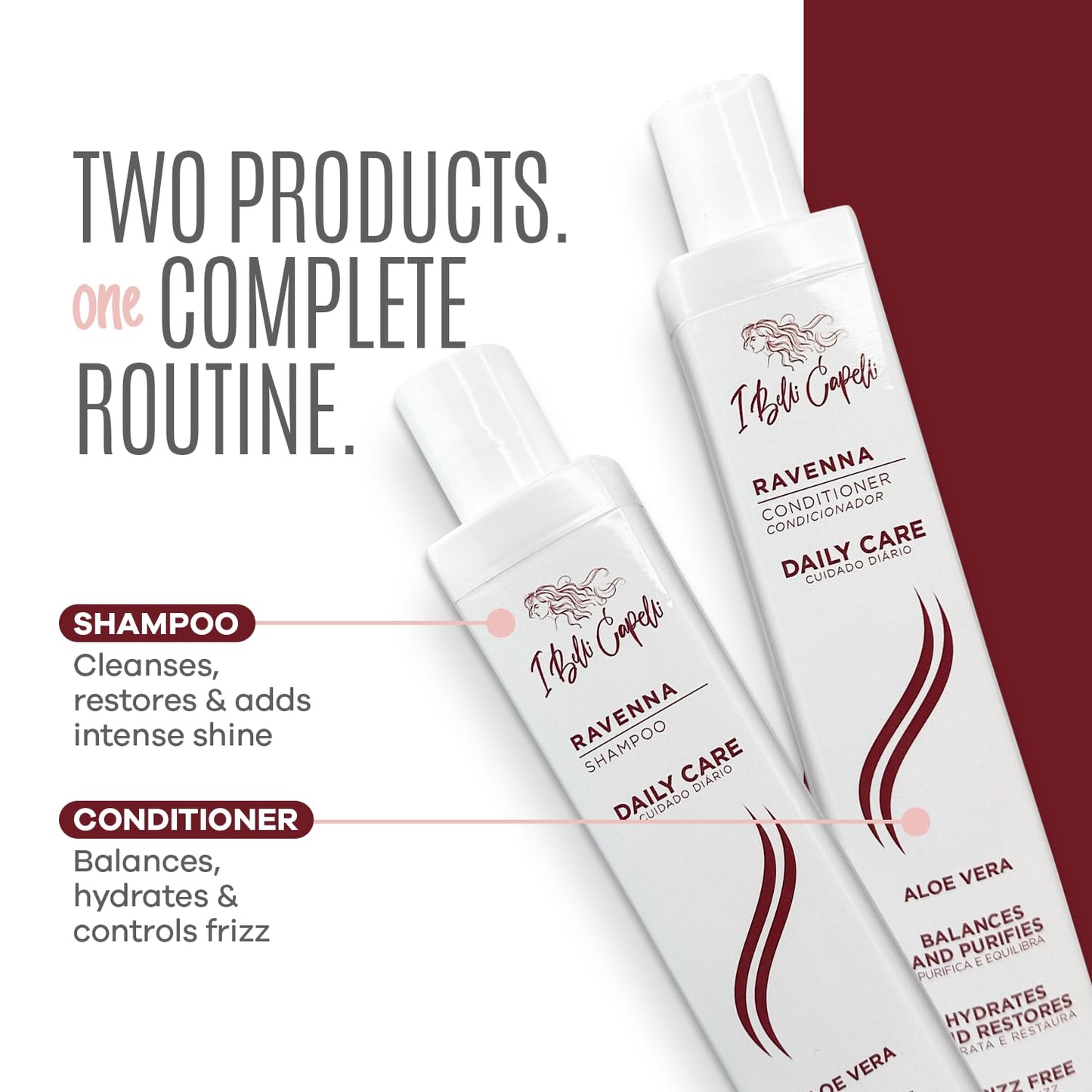 Ravenna Aloe Vera Shampoo & Conditioner Set - Paraben-Free, Deep Moisture, Breakage Reduction for Dry, Damaged & All Hair Types, 2×300ml (10.1 fl oz