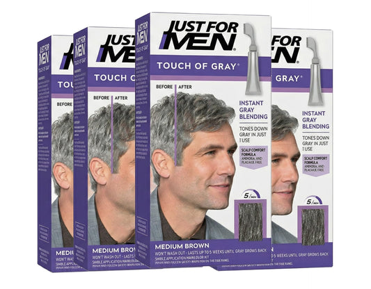 Just For Men Touch Of Gray Hair Treatment T-35 Medium Brown, 1 Each (Pack Of 4)