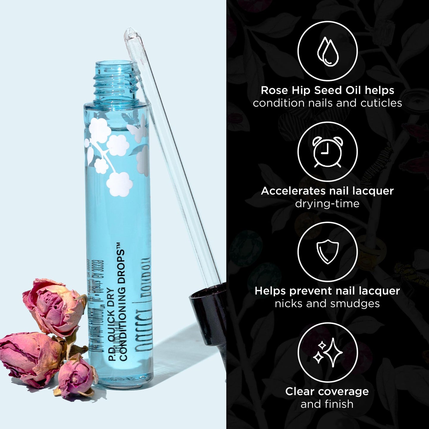 butter LONDON P.D. Quick Dry Conditioning Drops Cuticle Oil - Nail Oil with Vitamin E Moisturizes & Conditions Cuticles & Nail Beds - Cuticle Care
