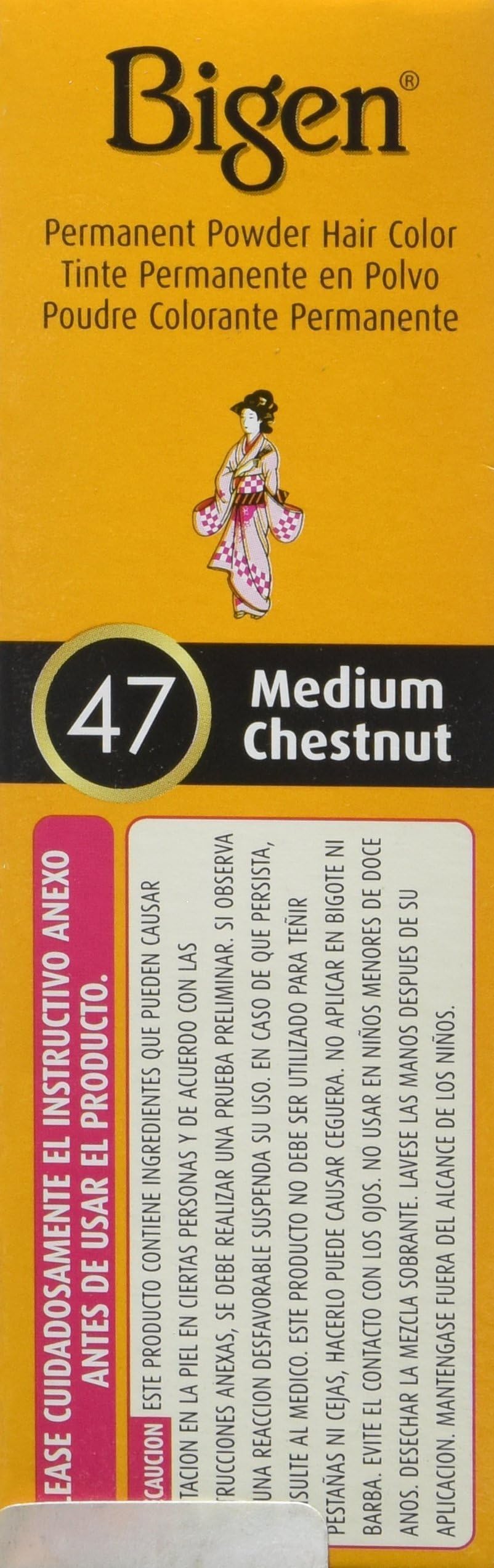 Bigen Permanent Powder Hair Color 47 Medium Chestnut, 0.21 Ounce (1)
