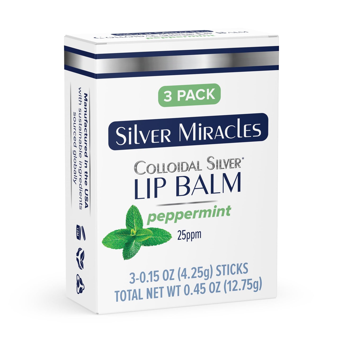 Silver Miracles - Colloidal Silver Lip Balm - TUBE - 3 Pack Beauty and Personal Care Silver Miracles