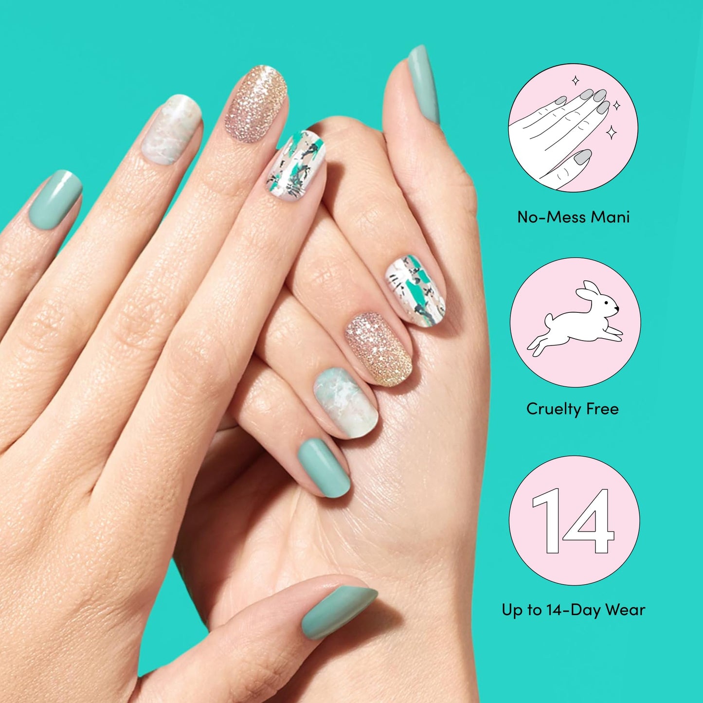 Dashing Diva Gloss Nail Strips - Desert Quartz - UV Free, Chip Resistant, Long Lasting Gel Stickers - Contains 32 Wraps, 1 Prep Pad, 1 File Beauty & Personal Care Dashing Diva