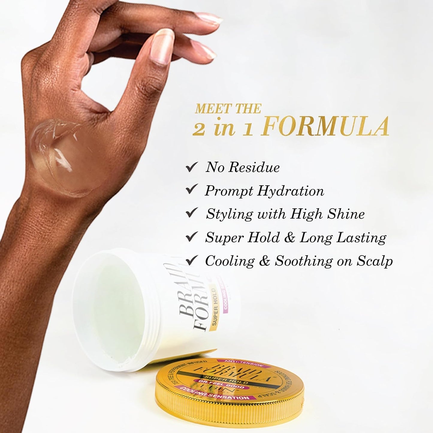Braid Formula Dr. Feel Good Super Hold, 3.53fl. oz. | Menthol Infused to give Cooling Sensation, Smoothing with High Shine, Long Lasting Hold, Great