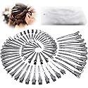 HiJeaton 60Pcs Metal Duck Billed Hair Clips for Women Styling Sectioning, Silver Hair Pins for Long Hair, Alligator Curl Loc Clips for Thick Hair