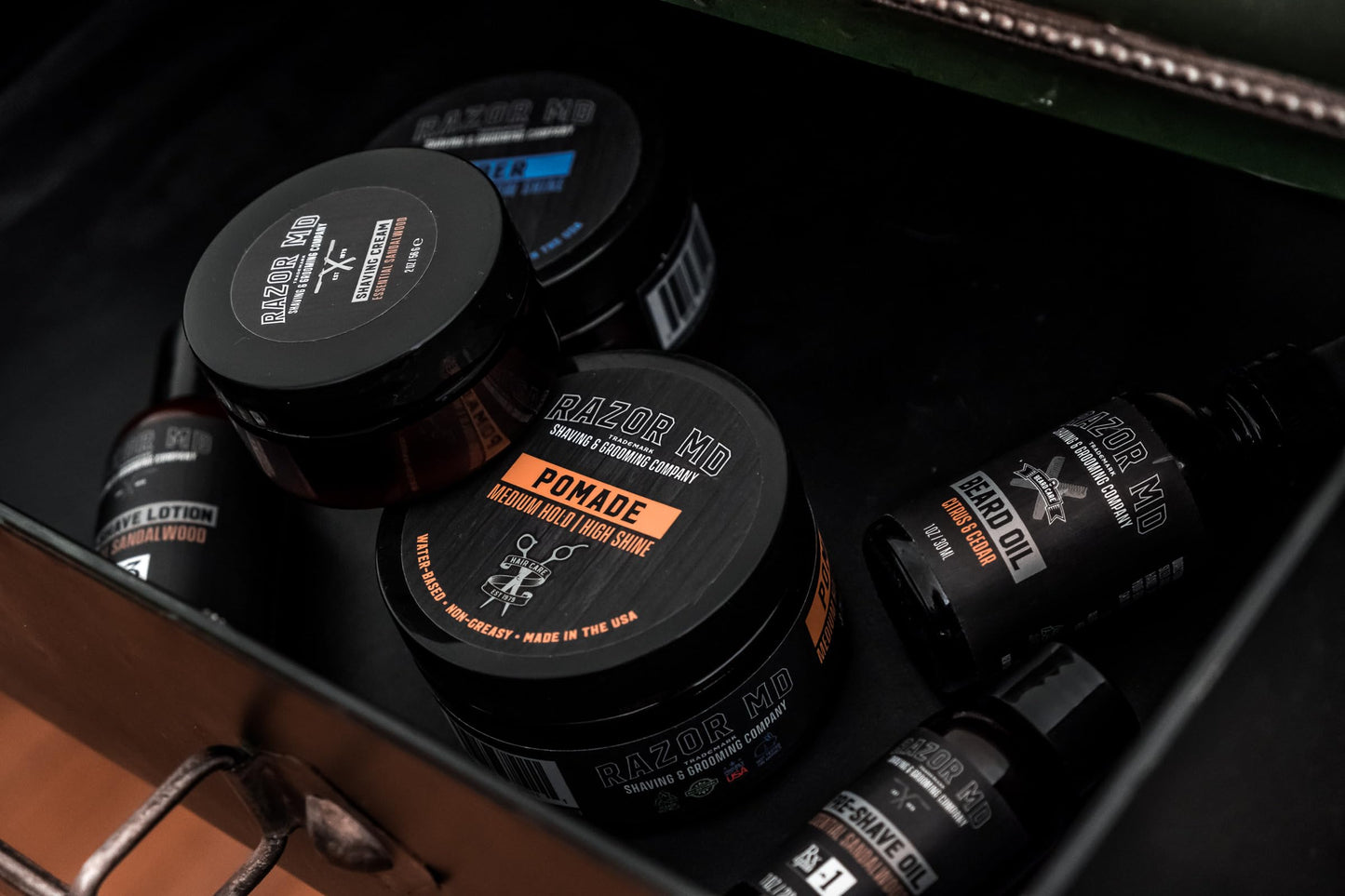 Razor MD Natural Water Based Hair Pomade for Men With High Shine and Slickback Finish, Medium Strong Hold Best Hair Products for Mens with Curly