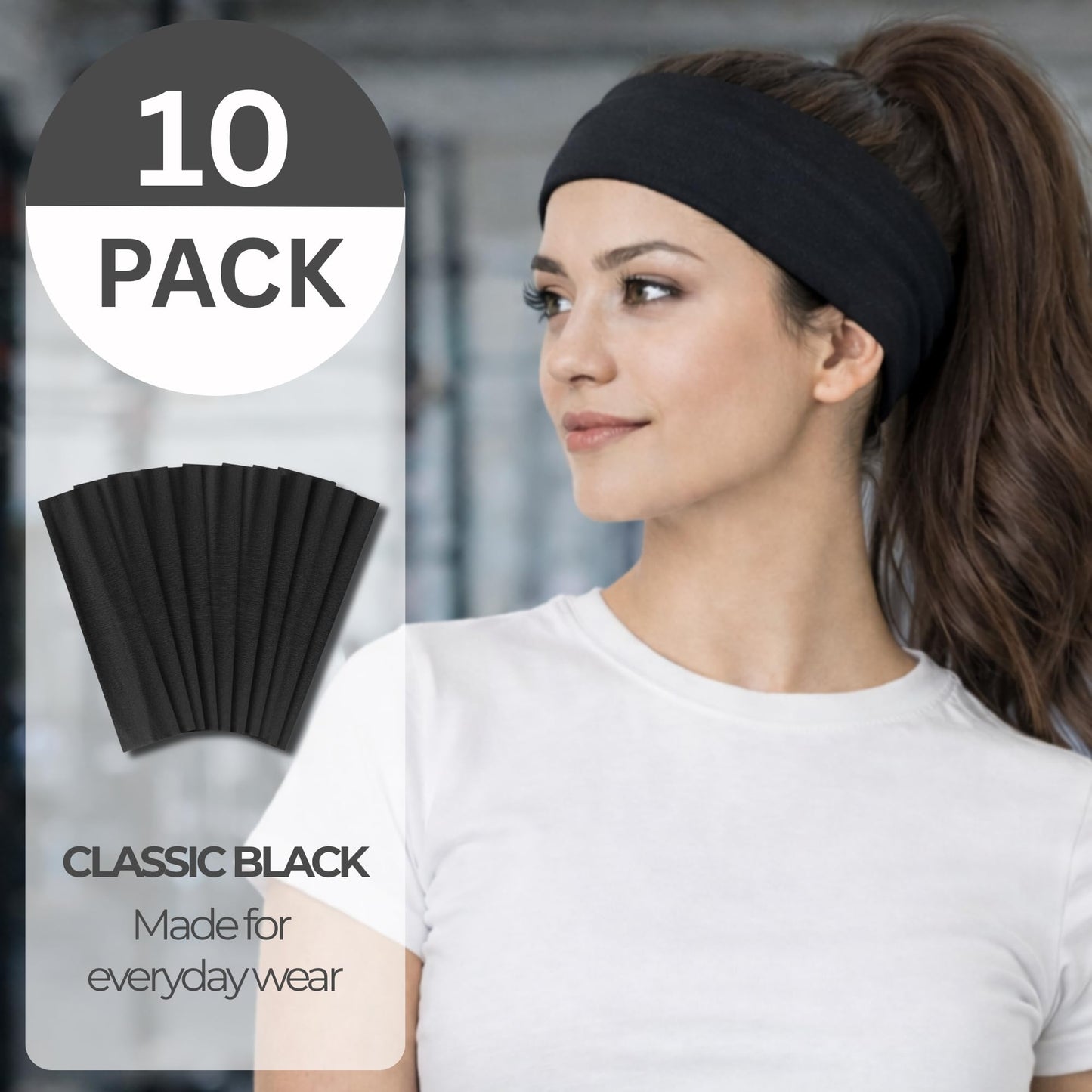 Styla Hair Headbands for Women Stretch Fashion Head Bands 10 Pack Non-Slip Head Wraps Great for Spa, Sports, Yoga, Pilates, Running, Gym Headband