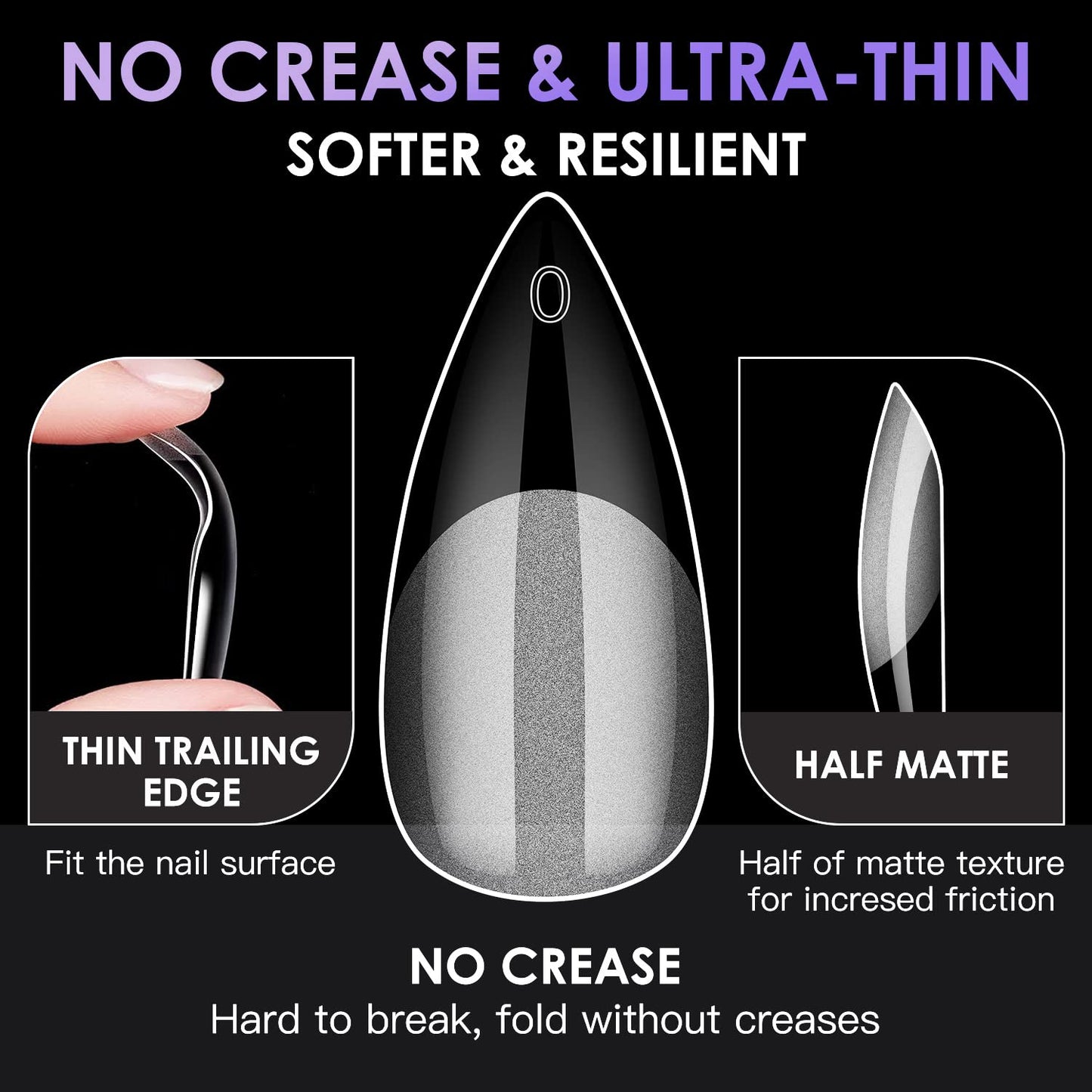 Melous Medium Stiletto Gel False Nail Tips, 120 PCS Pre Buff Full Cover, Square, Matte, 12 Sizes, 120 Number of Pieces, Nail Art Enhancement