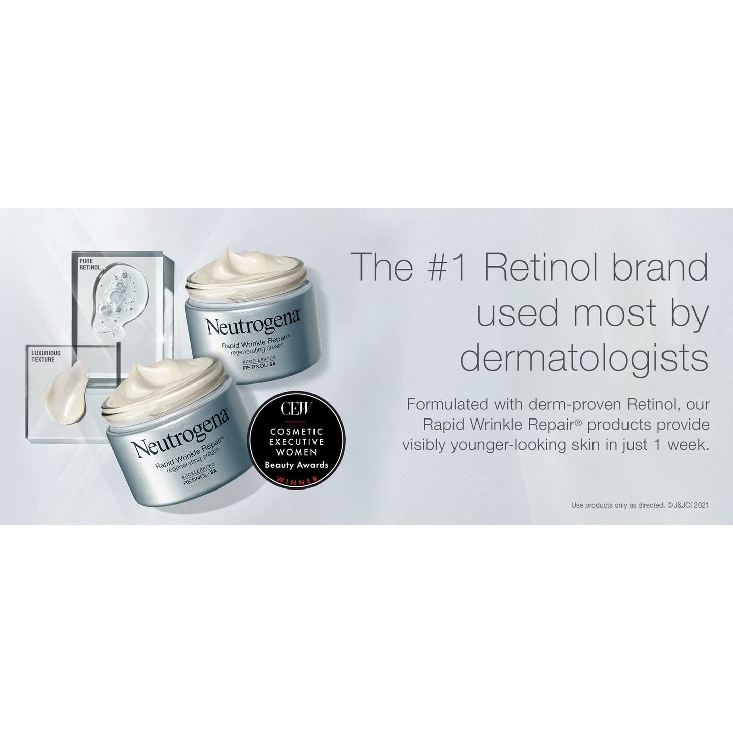 Neutrogena Rapid Wrinkle Repair Retinol Face Moisturizer, Daily Anti-Aging Cream with & Hyaluronic Acid to Fight Fine Lines, Wrinkles, Dark Spots, 1.7