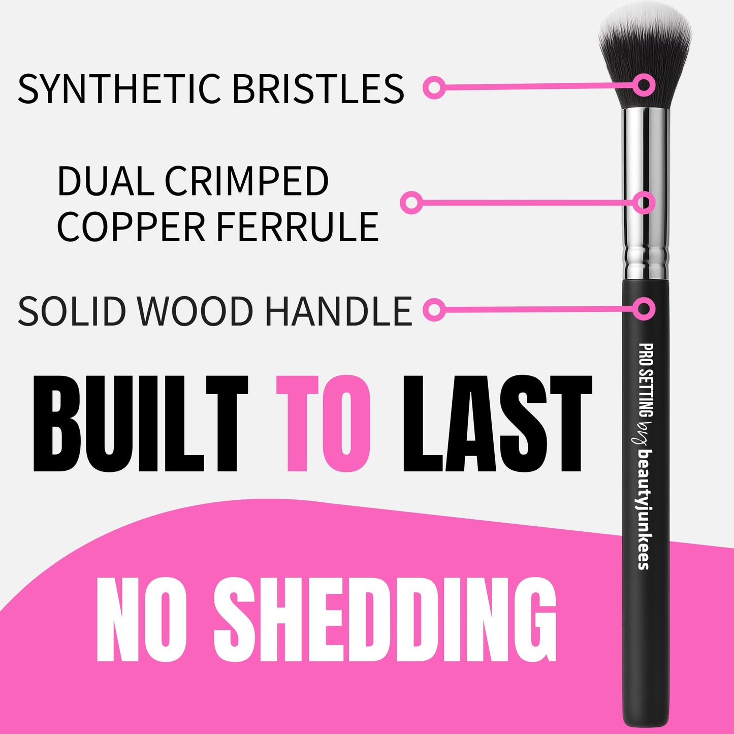 Beauty Junkees Concealer Brush Under Eye - Small Soft Fluffy Tapered Synthetic Cruelty Free Vegan Makeup Brush for Precision Setting Powder