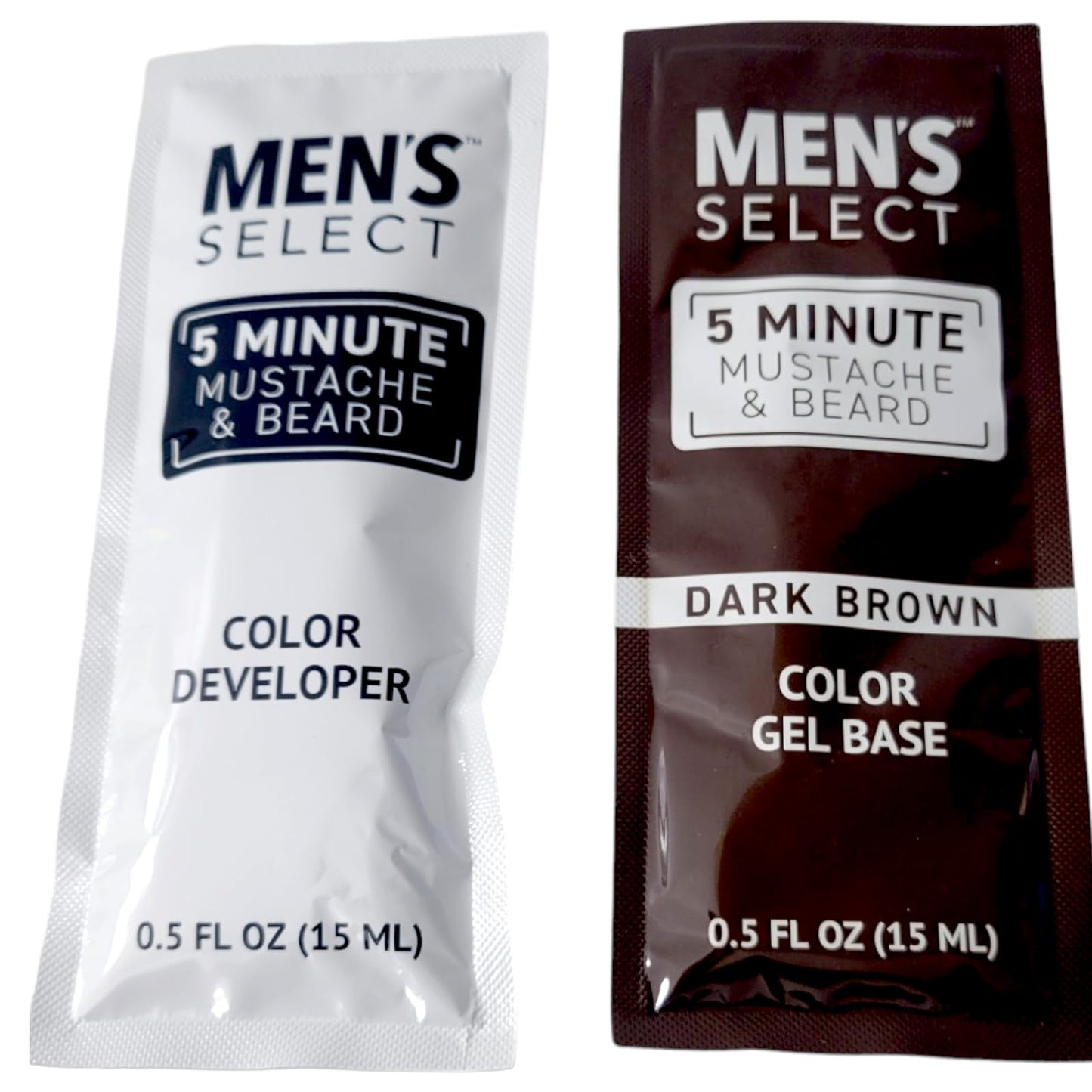 Lot of 3 Brush-In Facial Hair Color Gel Kits for Men Brown Color