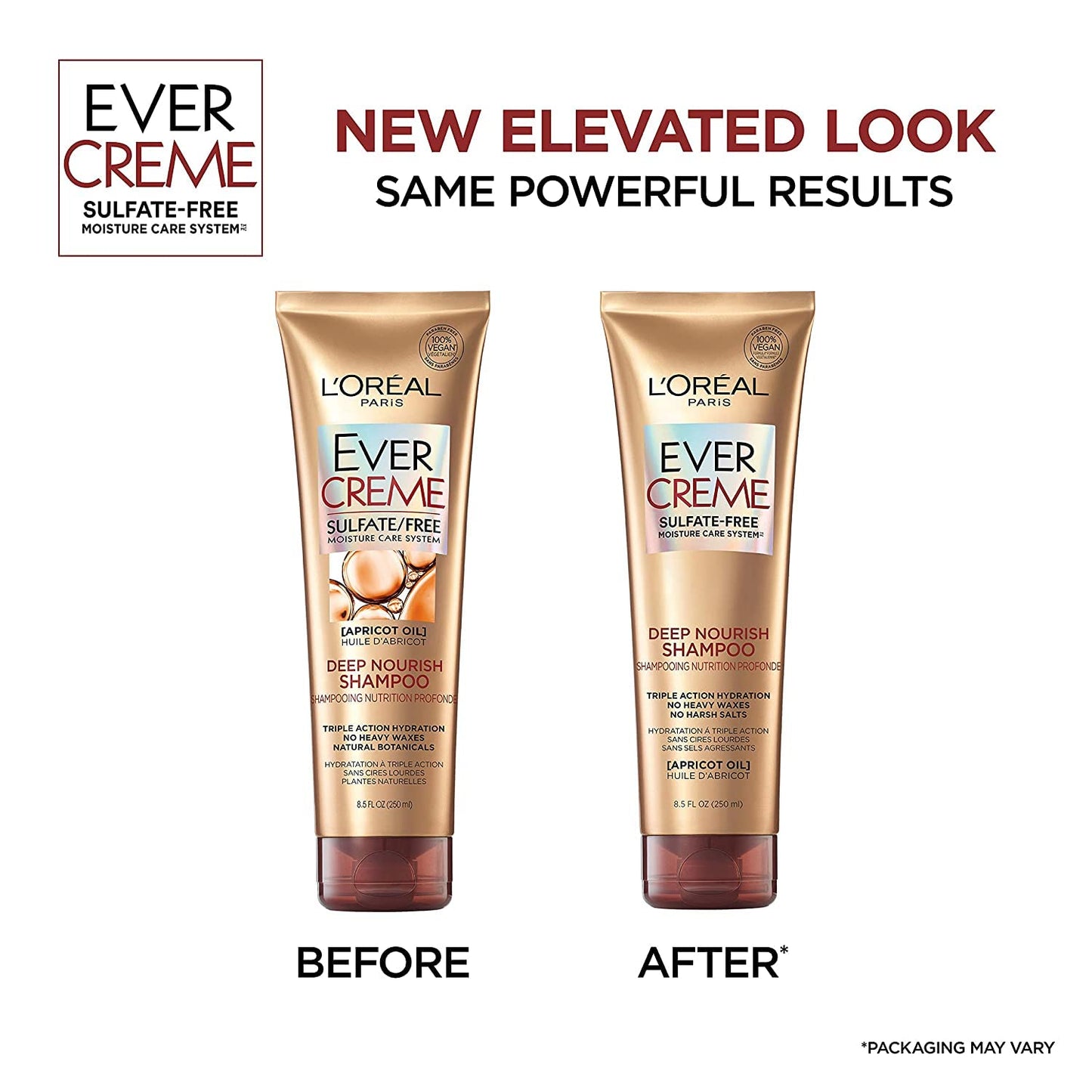 L'Oreal Paris EverCreme Sulfate Free Deep Nourish Shampoo, 8.5 Ounce (Pack of 2)