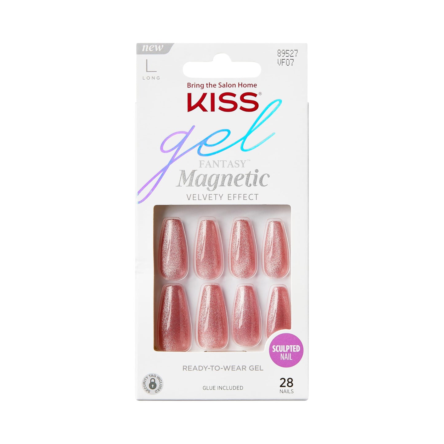 KISS Gel Fantasy, Press On Nails, Nail glue included, 'West Coast', Medium Pink, Long Size, Coffin Shape, Includes 28 Nails, 2g glue, 1 Manicure Beauty & Personal Care KISS