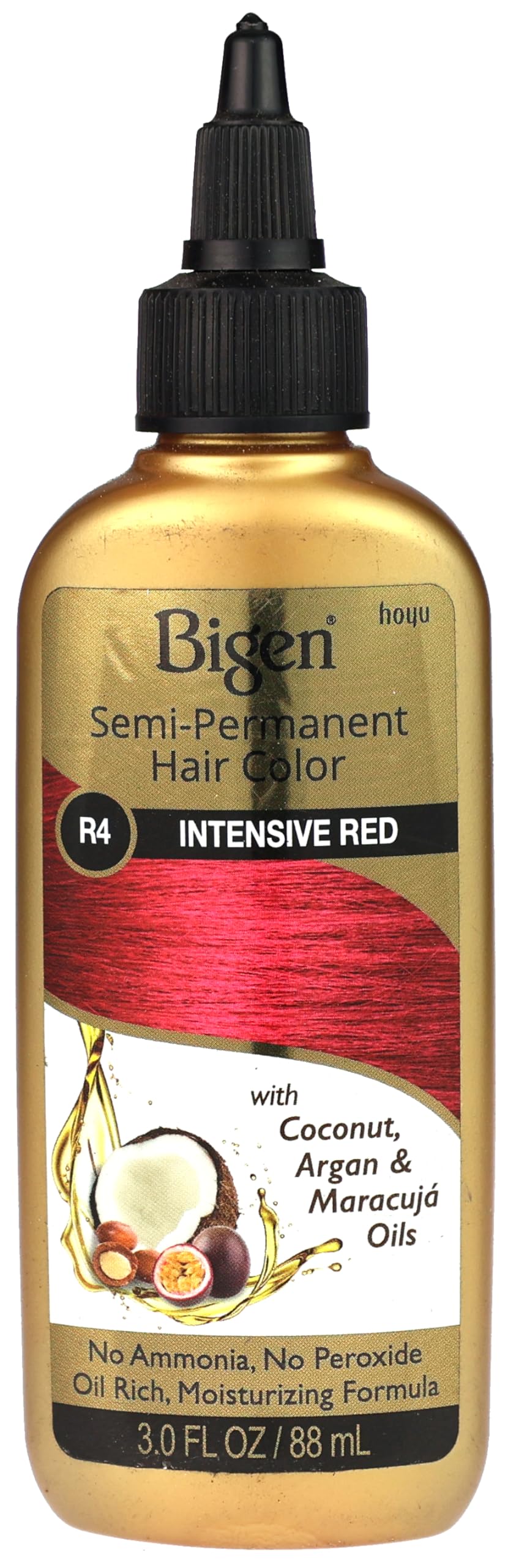 Bigen Semi-Permanent Haircolor #R4 Intensive Red 3 Ounce (88ml) (6 Pack)