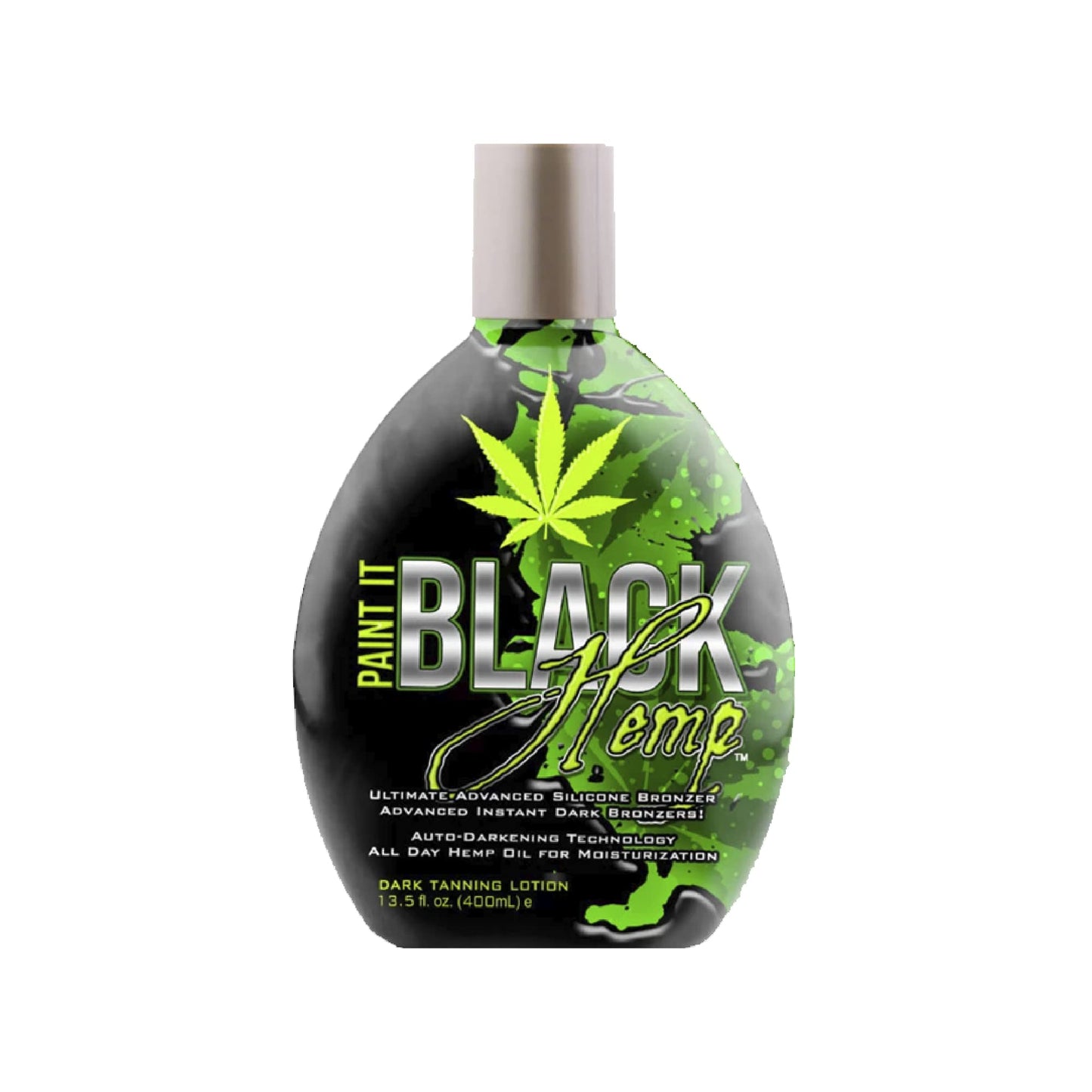 Millennium Tanning Products - Paint It Black Hemp Bronzer & Dark Tanning Lotion Accelerator for Indoor Tanning Beds & Outdoor Sun Tan - 13.5 fl. oz.