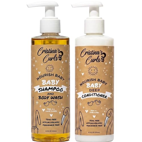 Cristina's Curls Baby Shampoo & Conditioner Set - Gentle Cleanse Plus Soft Detangling