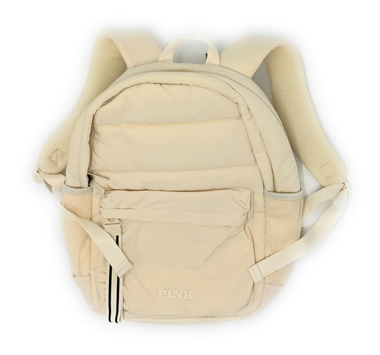 Victoria's Secret PINK Quilted Puffer Backpack (Off-White)