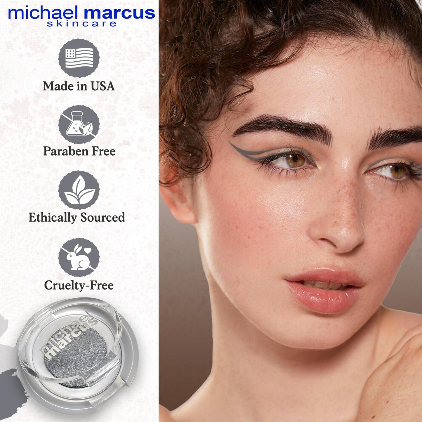 michael marcus Makeup Cake Eye Liner (Trashy) - Water Activated Dry Pressed, Long-Lasting, Vibrant Color & Smudge Resistant Eyeliner - Cruelty