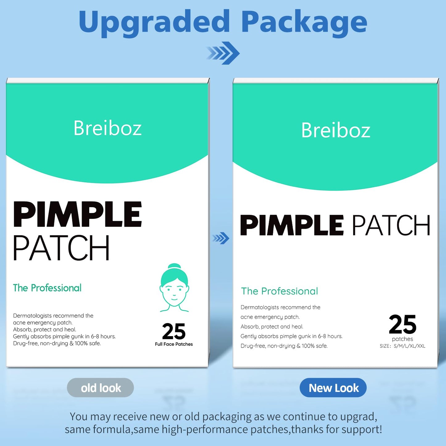 Full Face Pimple Patches (5 Pack, 25 Patches),XL Hydrocolloid Acne Patches for Whole Face,Nose,Chin,Forehead,Cheeks w/Tea Tree Oil&Salicylic