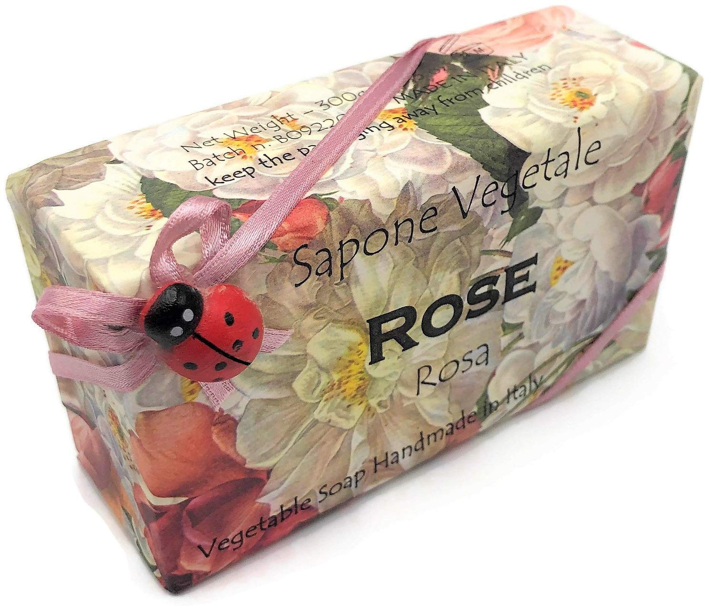 Alchimia Ladybug Rose Vegetable Soap Handmade In Italy - 10.5 oz Soap Bar
