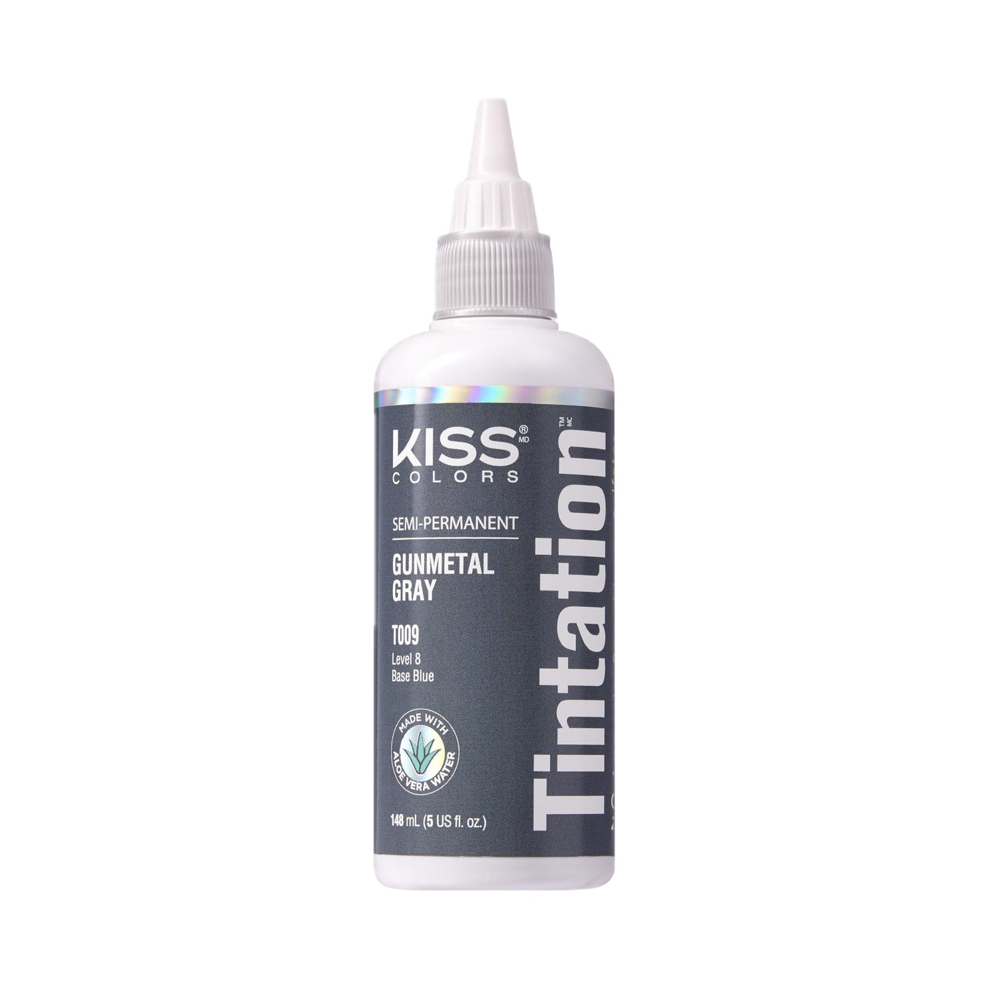 Red by Kiss Tintation Semi-Permanent Hair Color, Aloe Vera Water Based, Argan Oil, Olive Oil, Collagen & Keratin, Long-Lasting Color Dye (Gunmetal