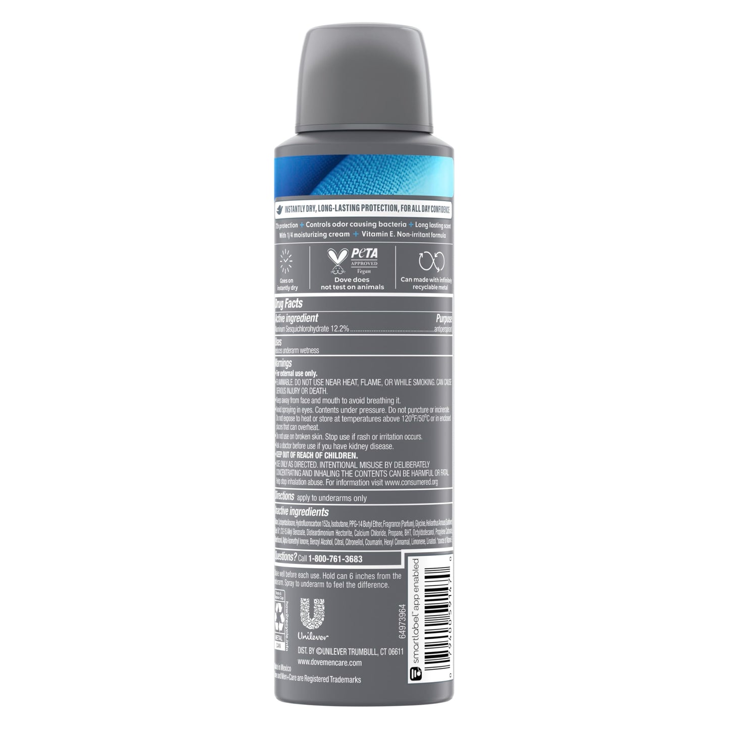 Dove Men+Care Antiperspirant Deodorant Dry Spray Stain Defense Clean For Men Anti-White Marks & Yellow Stains, 72-hour Sweat and Odor Protection Beauty and Personal Care DOVE MEN + CARE