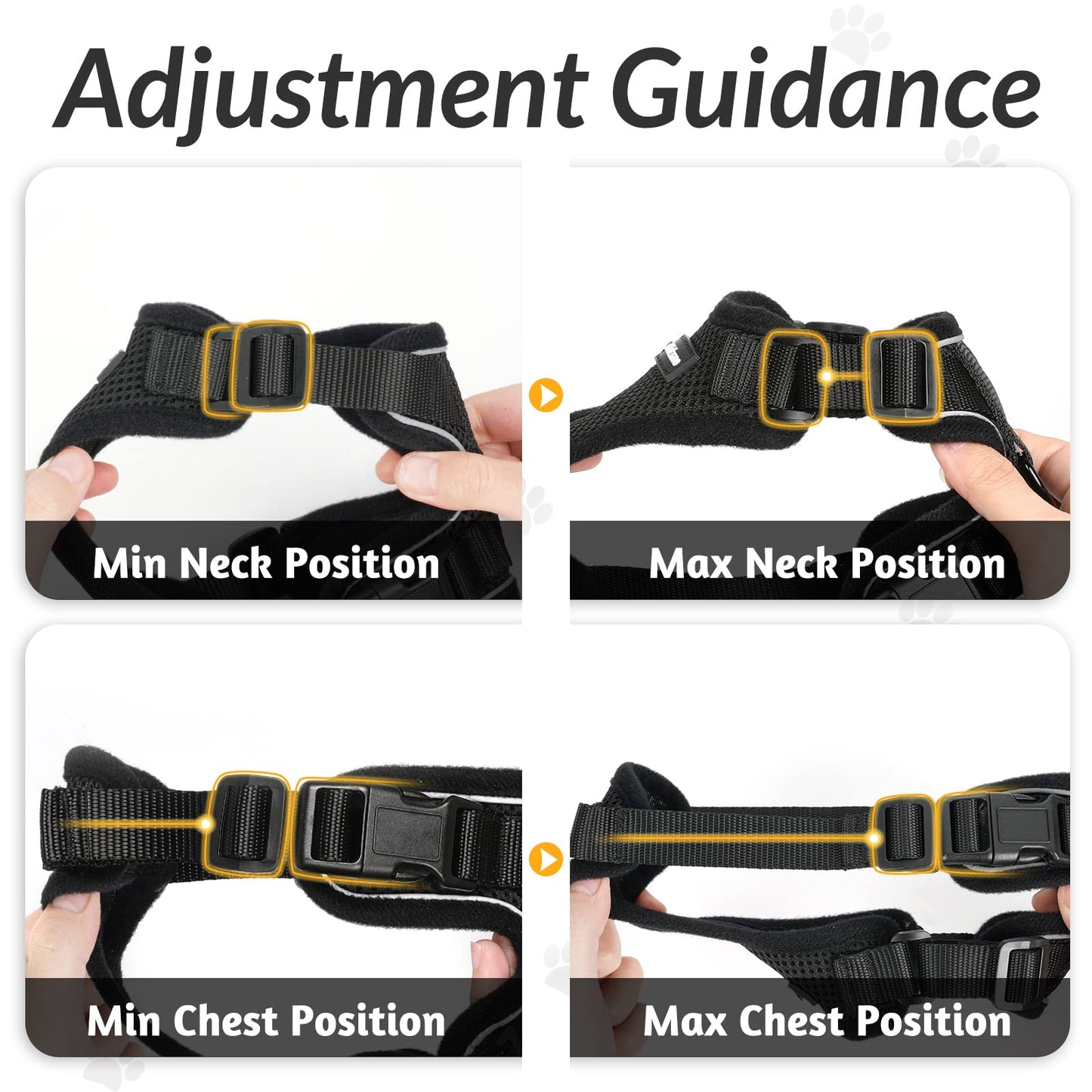 rabbitgoo Escape-Proof Cat Harness & Leash – Soft Adjustable Vest with Reflective Strips for Walking, Easy Control, Breathable, Black XS