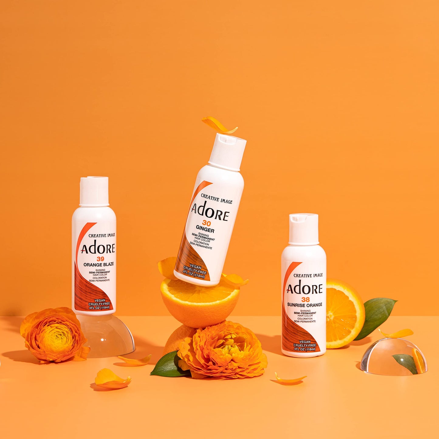 Adore Semi-Permanent Haircolor #030 Ginger 4 Ounce (118ml) (3 Pack)