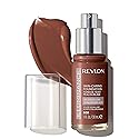 Revlon Illuminance Skin-Caring Liquid Foundation, Hyaluronic Acid, Hydrating and Nourishing Formula with Medium Coverage, 605 Rich Mahogany, 1 fl oz