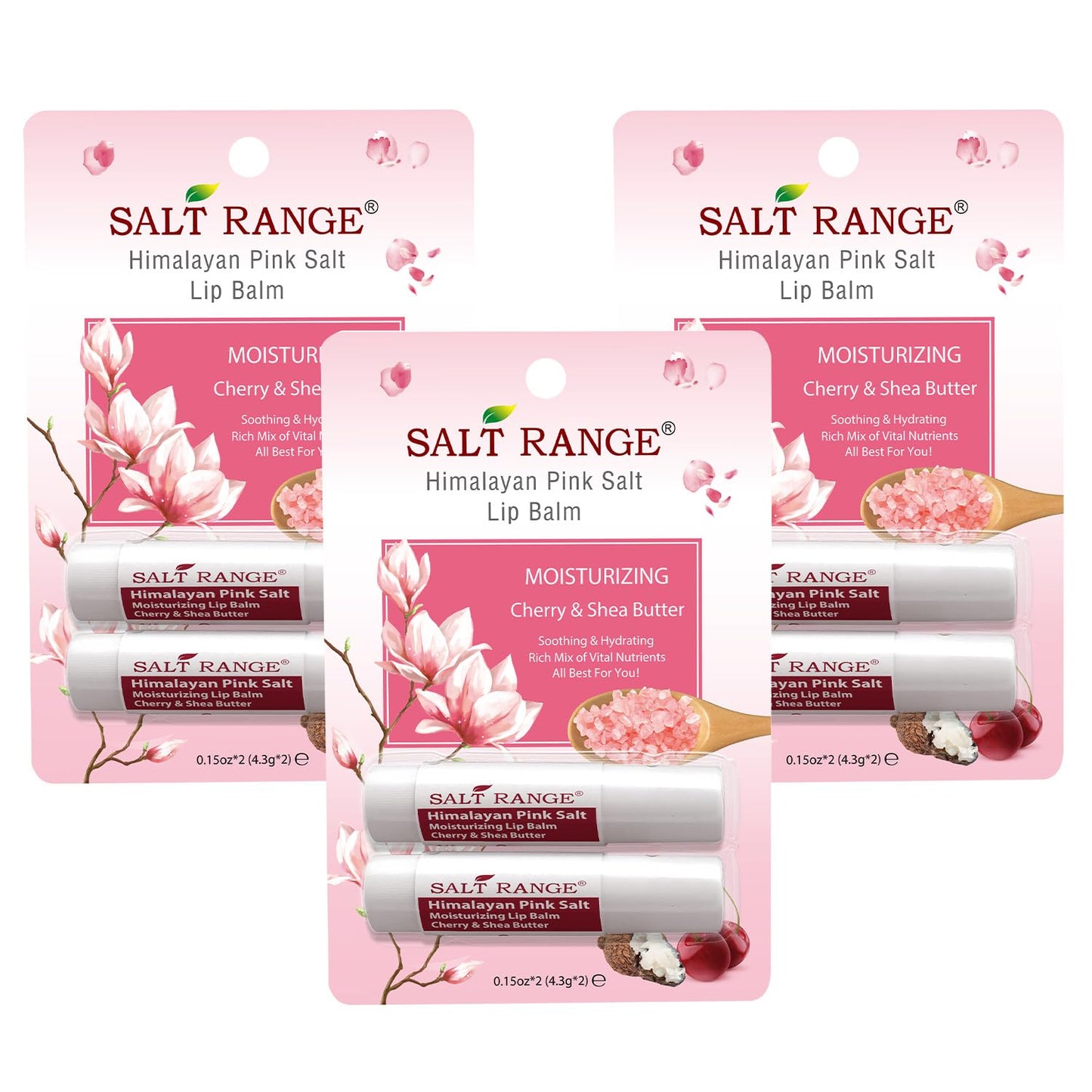 Natural Solution Lip Balm, Formulated with Cherry & Organic Shea Butter, Moisturizing Lip Care Multipack, Hydrating Moisturizer for Dry Lips, Organic