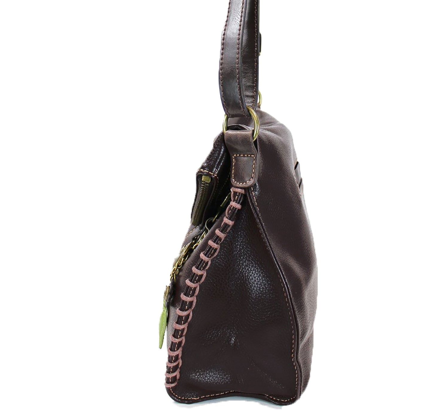 Chala Charming Crossbody Bag With Flap Top and Zipper Black Cross-Body Purse or Shoulder Handbag with Metal Chain - Bird