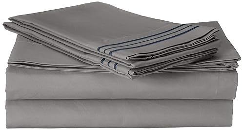 CELINE LINEN Luxurious Bed Sheets Set on Amazon 1800 Premier Hotel Quality Wrinkle Free 4-Piece Sheet Set with Deep Pockets, California King, Grey