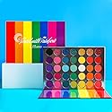 Afflano Rainbow Eyeshadow Palette Matte Shimmer Pressed Glitter, Pigmented Colorful Eye Shadow Pallets, Pink Red Orange Yellow Green Blue Purple 35