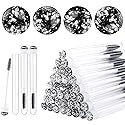 Dming 20pcs Eyelash brush Lash Wand Makeup tool Eyelash Extension supplies Cleaning brush Diamond Mascara foil black