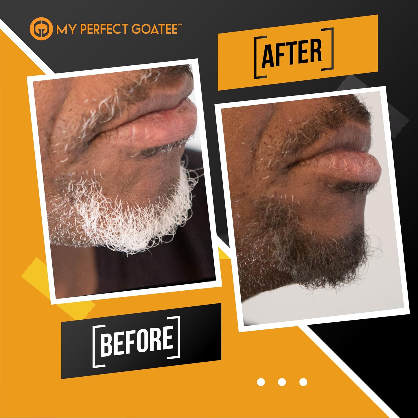 Temporary Beard Color for Men - Natural Gray Coverage - Hypoallergenic, No PPD, Ammonia-Free - 6 Shades - Brush-On - Lasts 24-48 Hours - Goatee