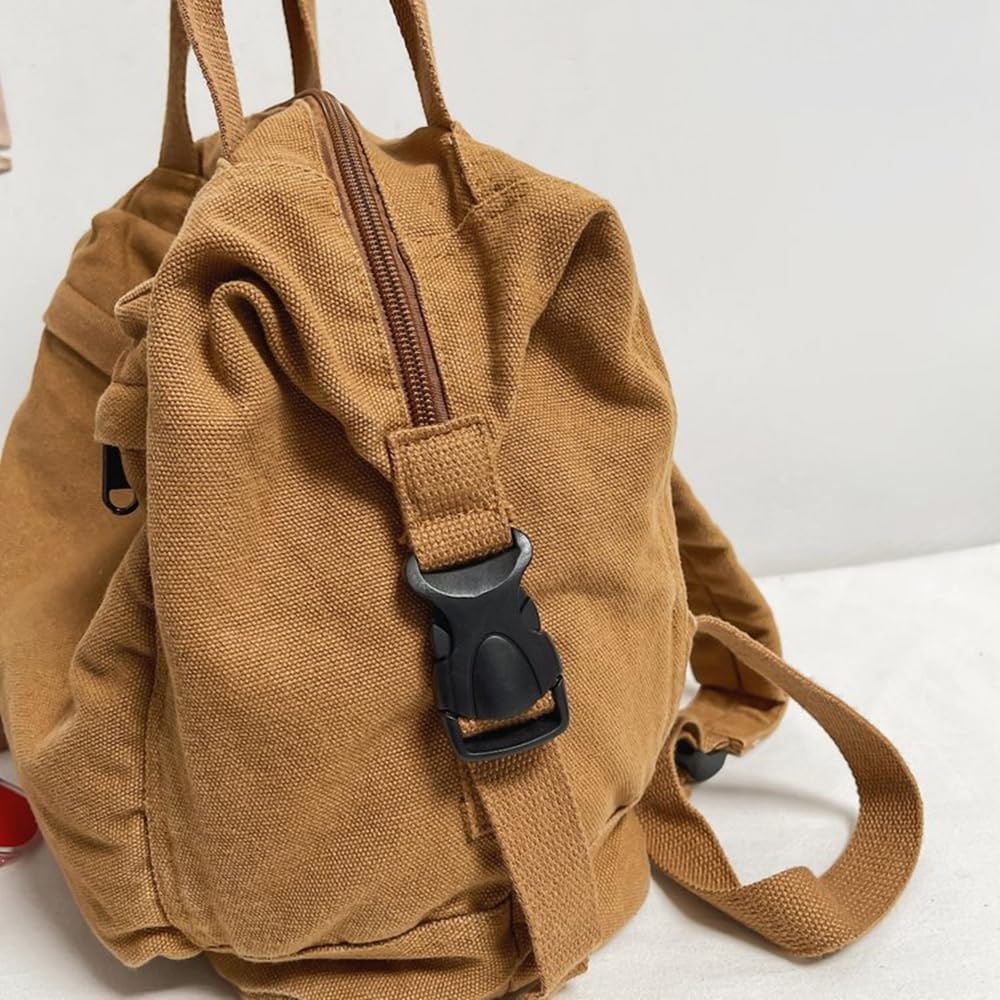 TUPIRIYN Canvas Backpack Purse for Women Large Size Tote Top Handle Bag Fashion Handbag Travel Rucksack Anti Theft (Green)