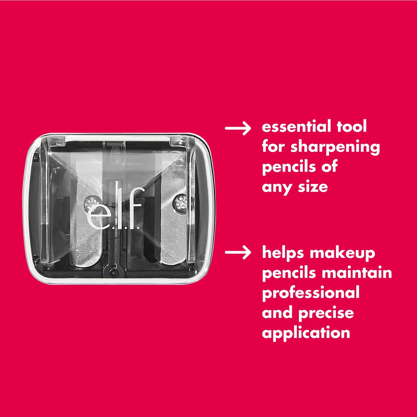 e.l.f., Dual-Pencil Sharpener, Convenient, Essential Tool, Sharpens, Easy To Clean, Travel-Friendly, Compact, Includes Bonus Small Sharpener Beauty and Personal Care e.l.f.