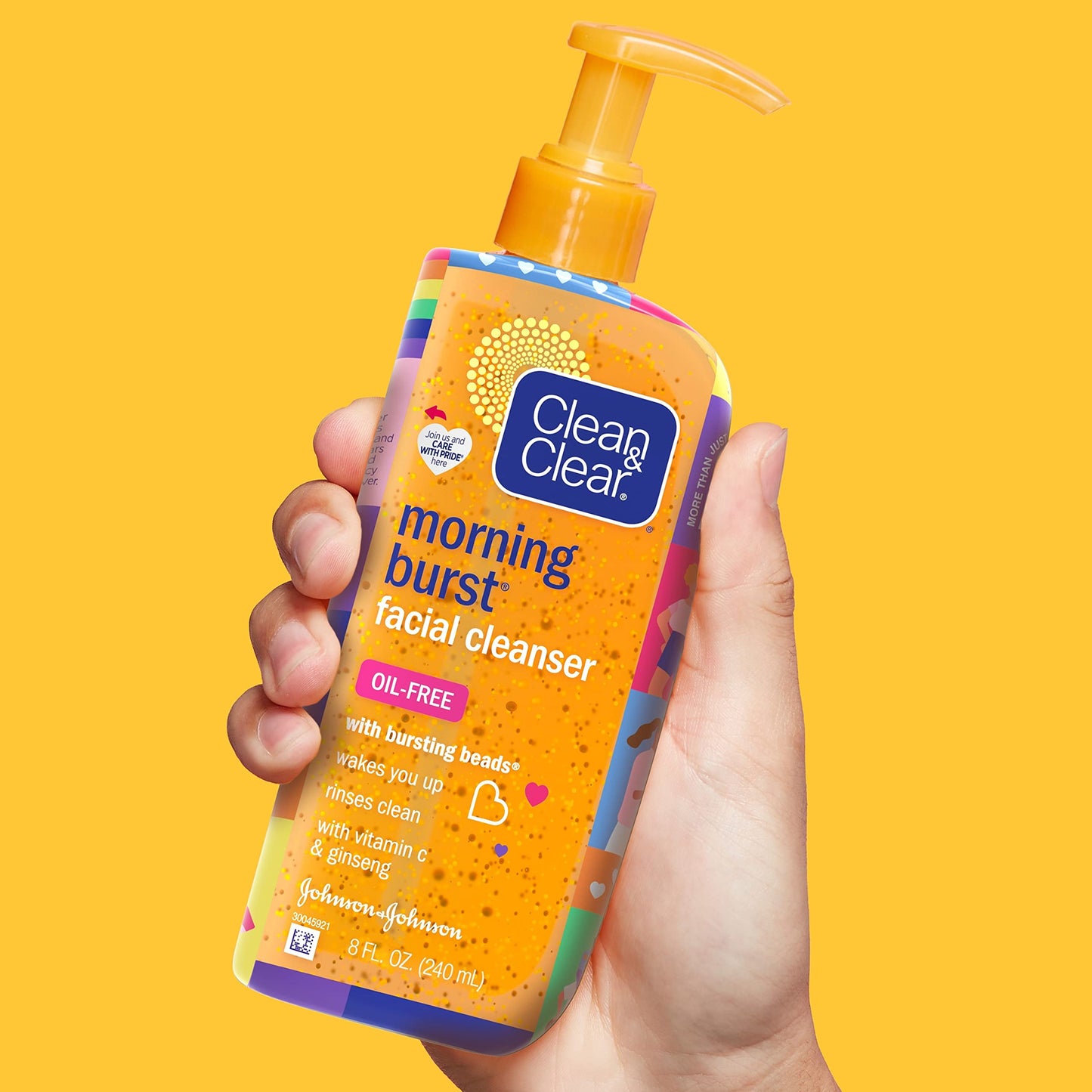 Clean & Clear Morning Burst Oil-Free Facial Cleanser, Brightening Vitamin C & Ginseng, Daily Face Wash, Hypoallergenic, Special Care with Pride
