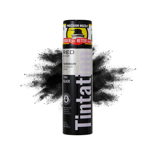 RED by Kiss Tintation Temporary Hair Color Spray, Extra Large Size, Instant Gray Root Cover Up, Water-Resistant, Smudge-Proof, Hairline & Barber