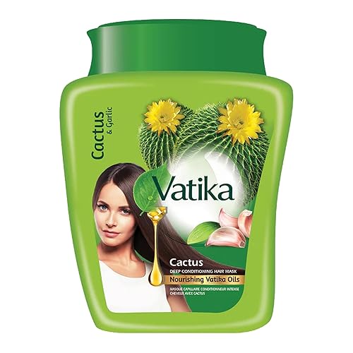 Vatika Naturals Hot Oil Hair Mask - Cactus & Garlic & Multivitamin for Dry, Damaged, Nourishing & Strengthening, Deep Conditioning for Soft, Smooth