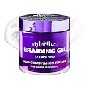 Red by Kiss Styler Fixer Braiding Gel Enhanced - Extra Firm Hold, Anti-Flaking, High Shine, Infused with Advanced Botanicals for Strong, Nourished