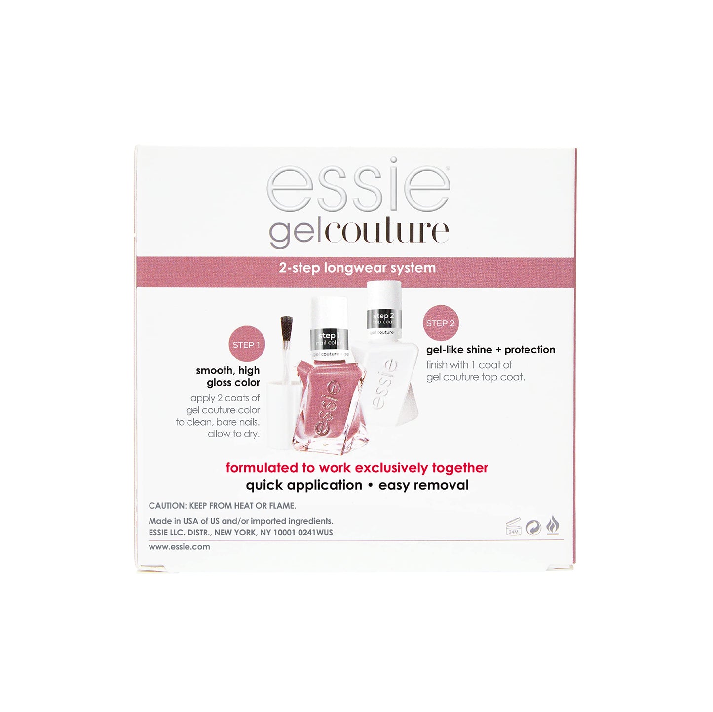 essie Gel Couture Nail Polish Kit, Mauve Nail Polish + Top Coat, Take Me To Thread, 0.46 oz each Beauty & Personal Care essie