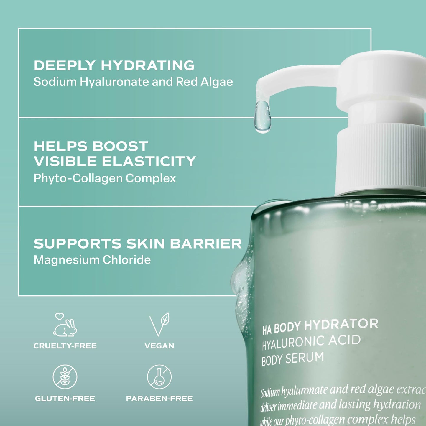 Saltair Hyaluronic Acid Body Serum - Hydrating Body Lotion for Smoother Looking Skin - Sheer Gel Moisturizer with Sodium Hyaluronate & Red Algae Beauty and Personal Care Saltair