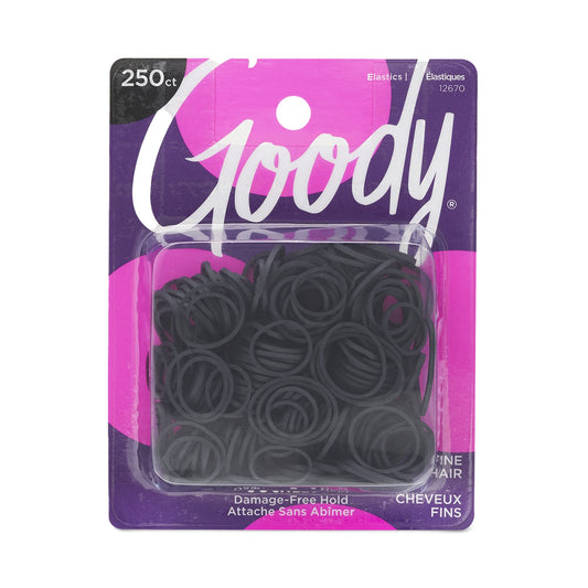 Goody Ouchless Womens Polyband Elastic Hair Tie - 250 Count, Black - Fine Hair - Hair Accessories to Style With Ease and Keep Your Hair Secured Beauty and Personal Care GOODY Default Title