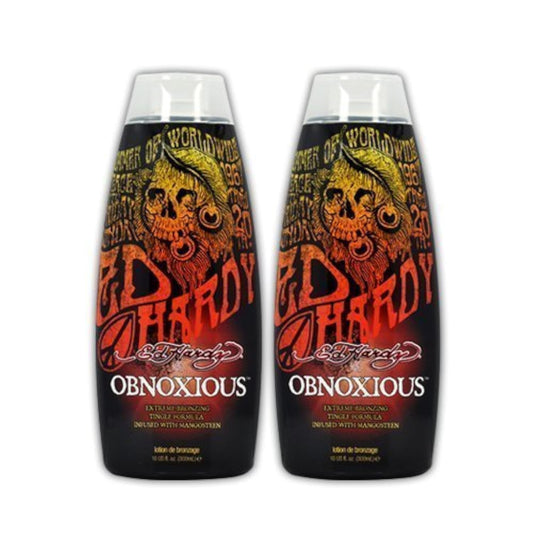 Lot 2 Ed Hardy Obnoxious Indoor Tanning Lotion Accelerator Bronzer Dark Tan Bed Beauty & Personal Care ED HARDY