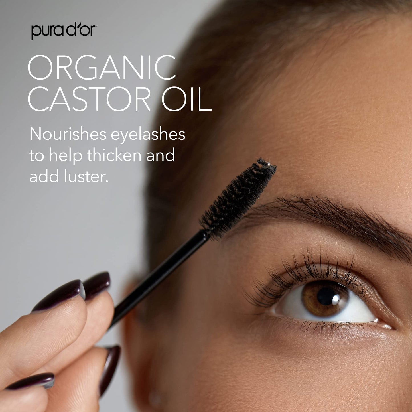 PURA D'OR 4 Oz ORGANIC Castor Oil - w/ 2 BONUS Empty Brushes - 100% Pure USDA Certified Cold Pressed, Hexane Free Eyelash & Eyebrow Serum
