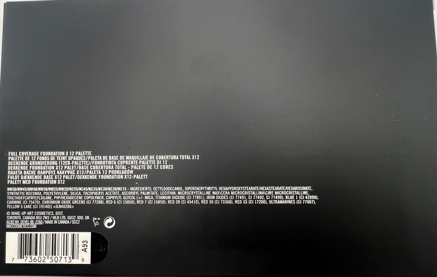 MAC Full Coverge Foundation x 12 Pro Palette - 1 oz / 30 g
