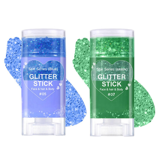 Body Glitter Stick,Mardi Gras Accessories,Sparkling Face Hair Glitter,Mermaid Sequins Chunky Glitter Face Paint,Singer Concert Outfit Festival Rave