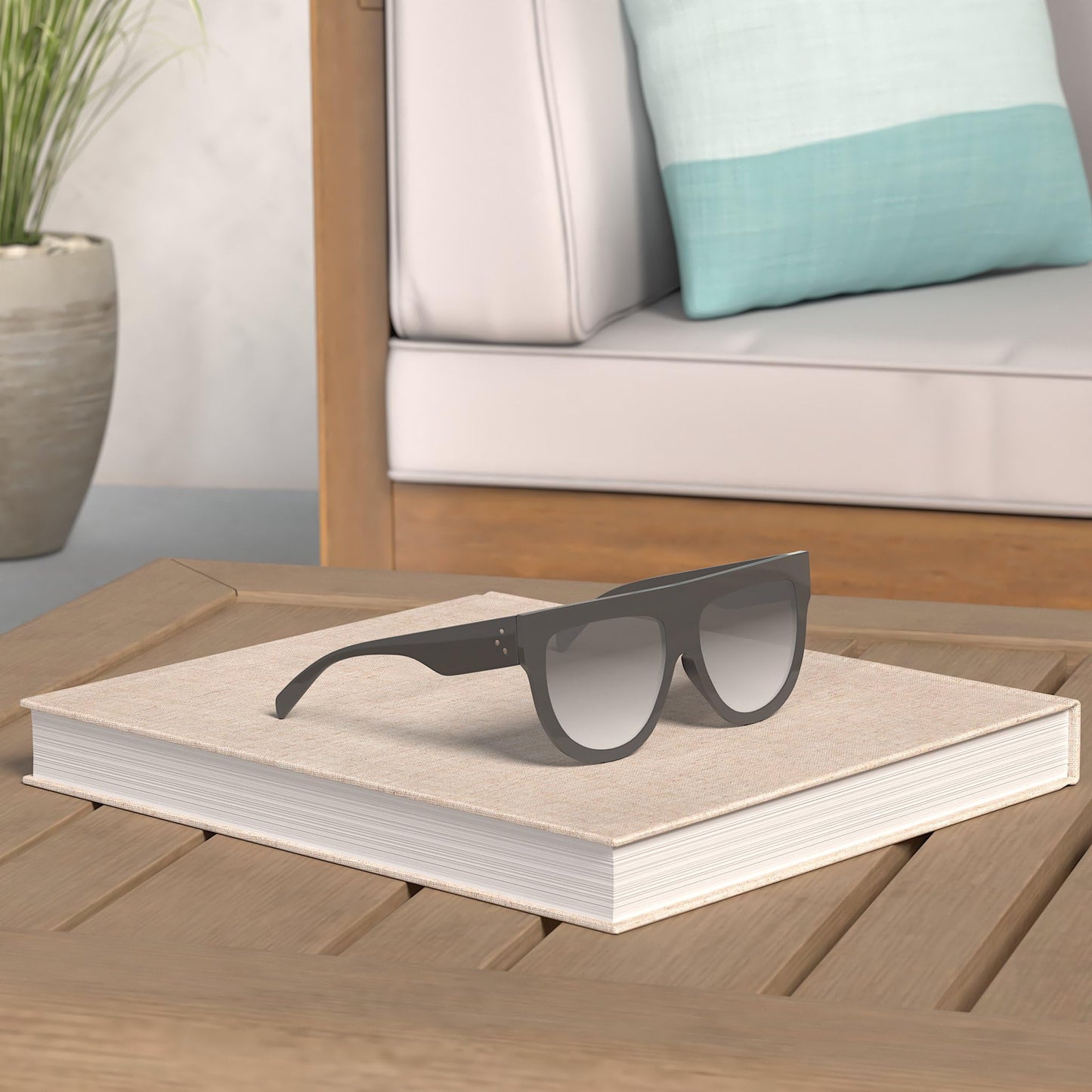 Women's Oversized Flat Top Fashion Sunglasses Trendy Big Square Designer Retro Sun Glasses Shades