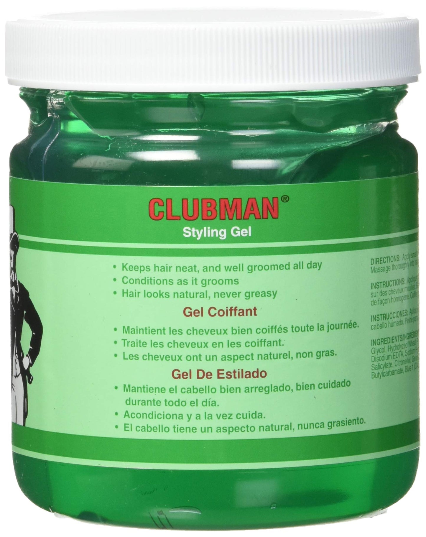 Clubman Style Gel Men'S 16oz Jar (2 Pack)