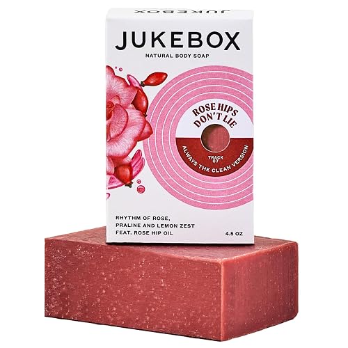 JUKEBOX Soap,Rose Hips Don't Lie Scent, Natural Bar Soap for Women, Cold Process, Bath Soap with No Harmful Ingredients, Created for All Skin Types